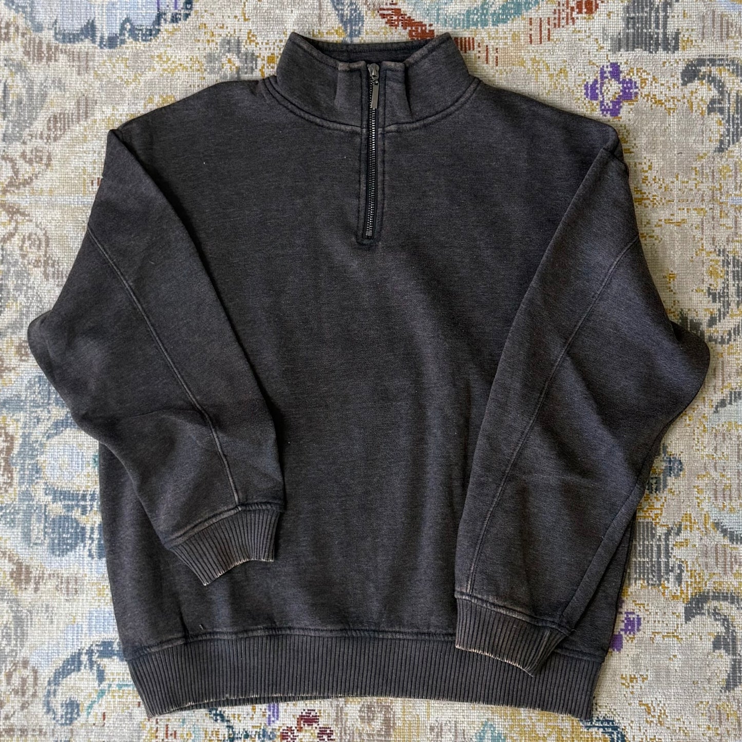 Acid Wash Quarter Zip Pullover