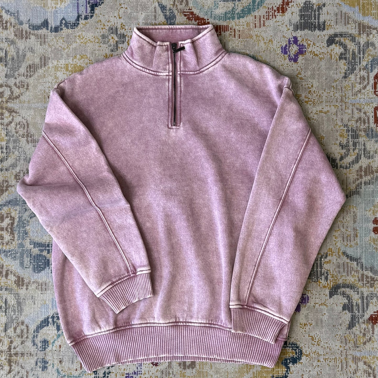 Acid Wash Quarter Zip Pullover