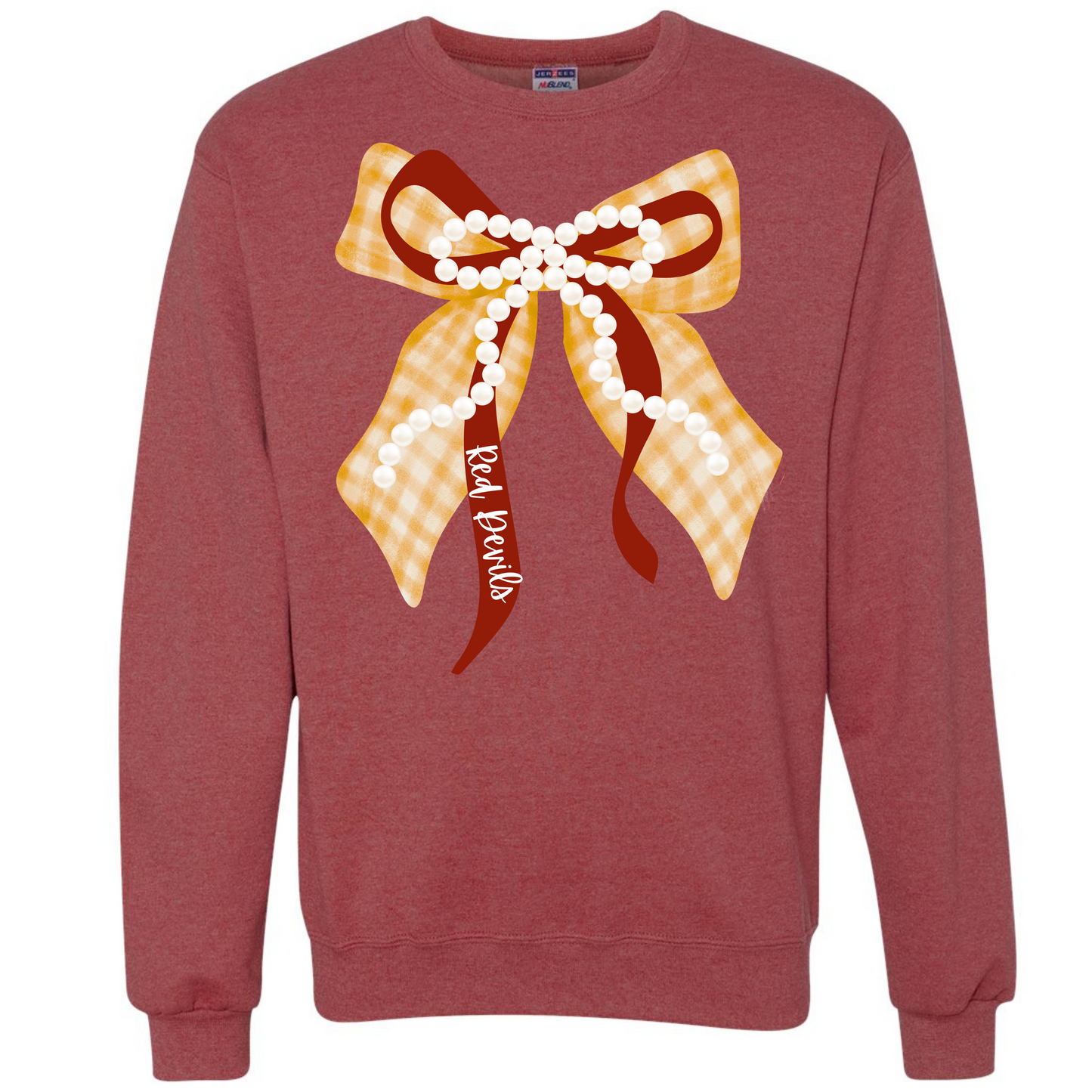 PREORDER Red Devils Pearl Bow Crewneck