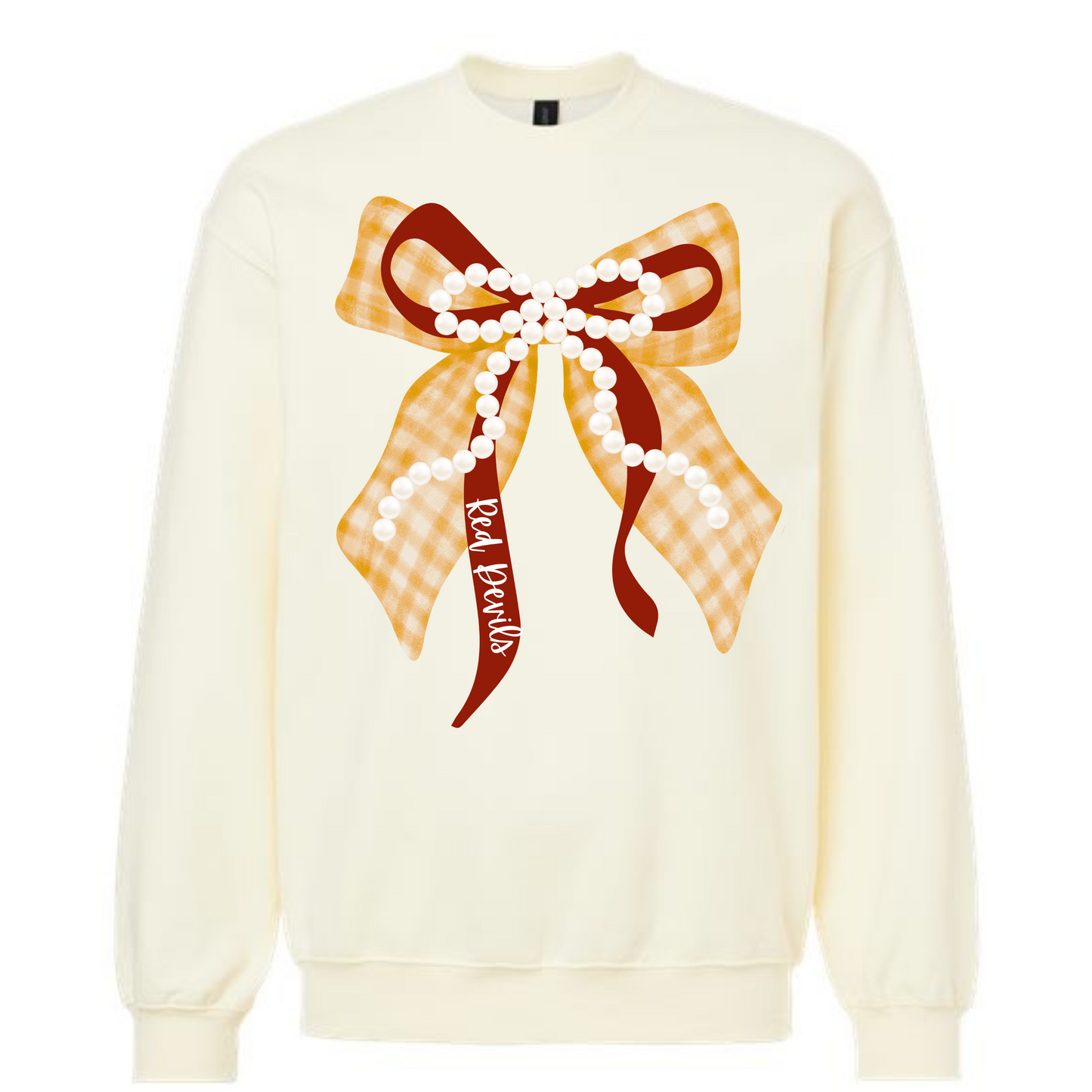 PREORDER Red Devils Pearl Bow Crewneck