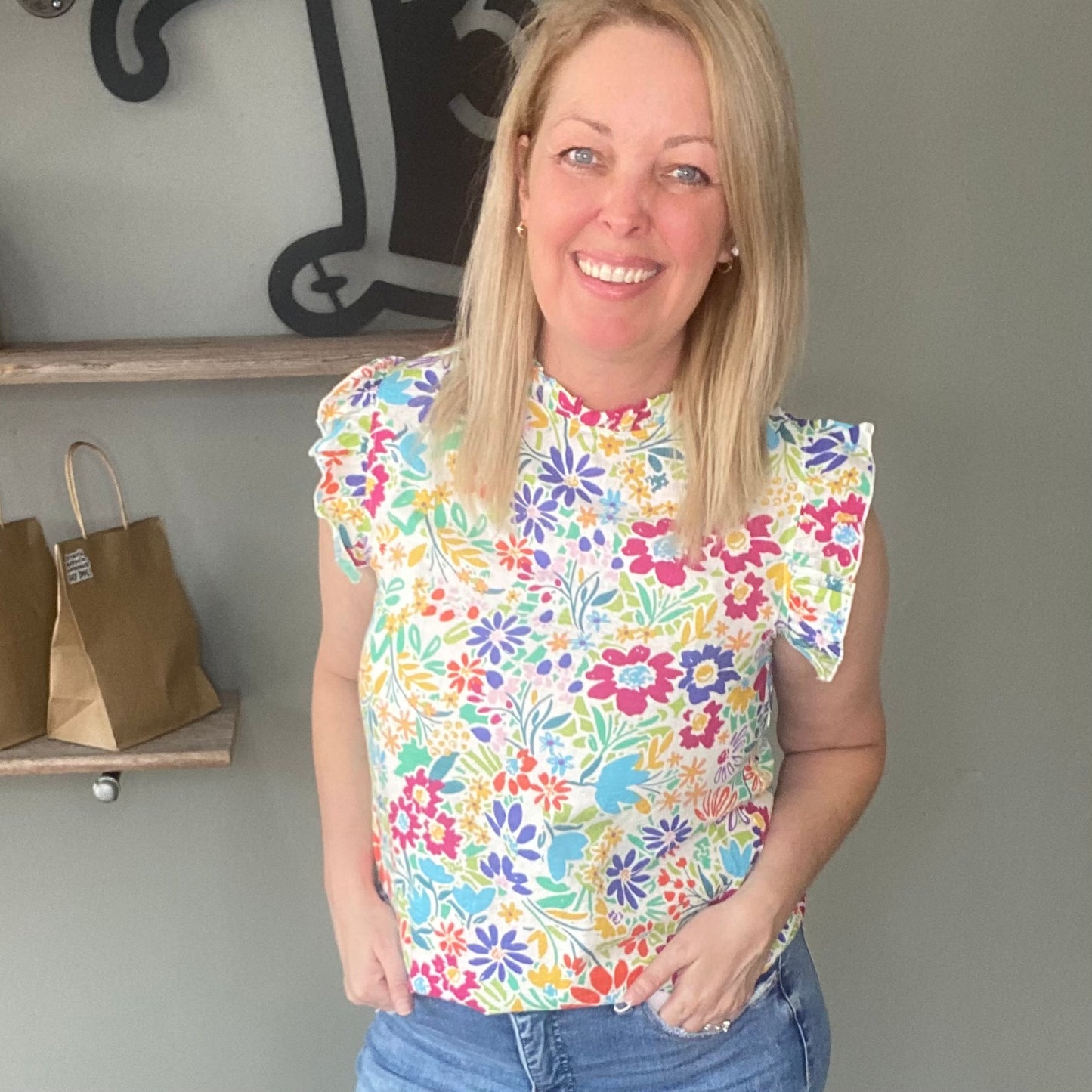 Color Pop Floral Top