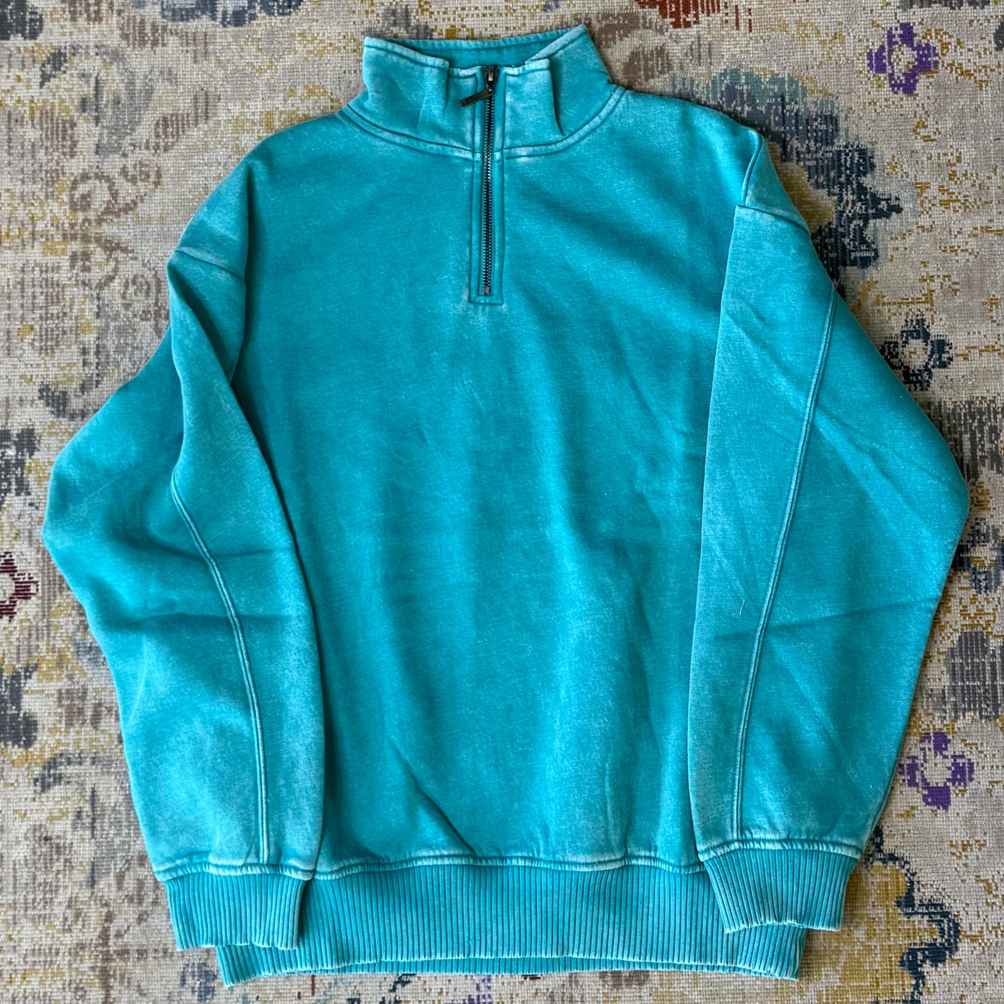 Acid Wash Quarter Zip Pullover