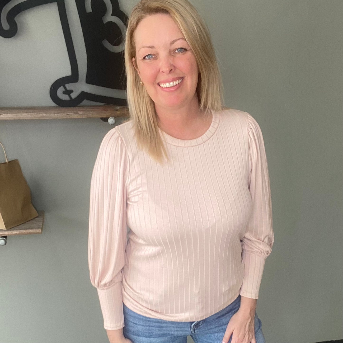 Blush Ribbed Top