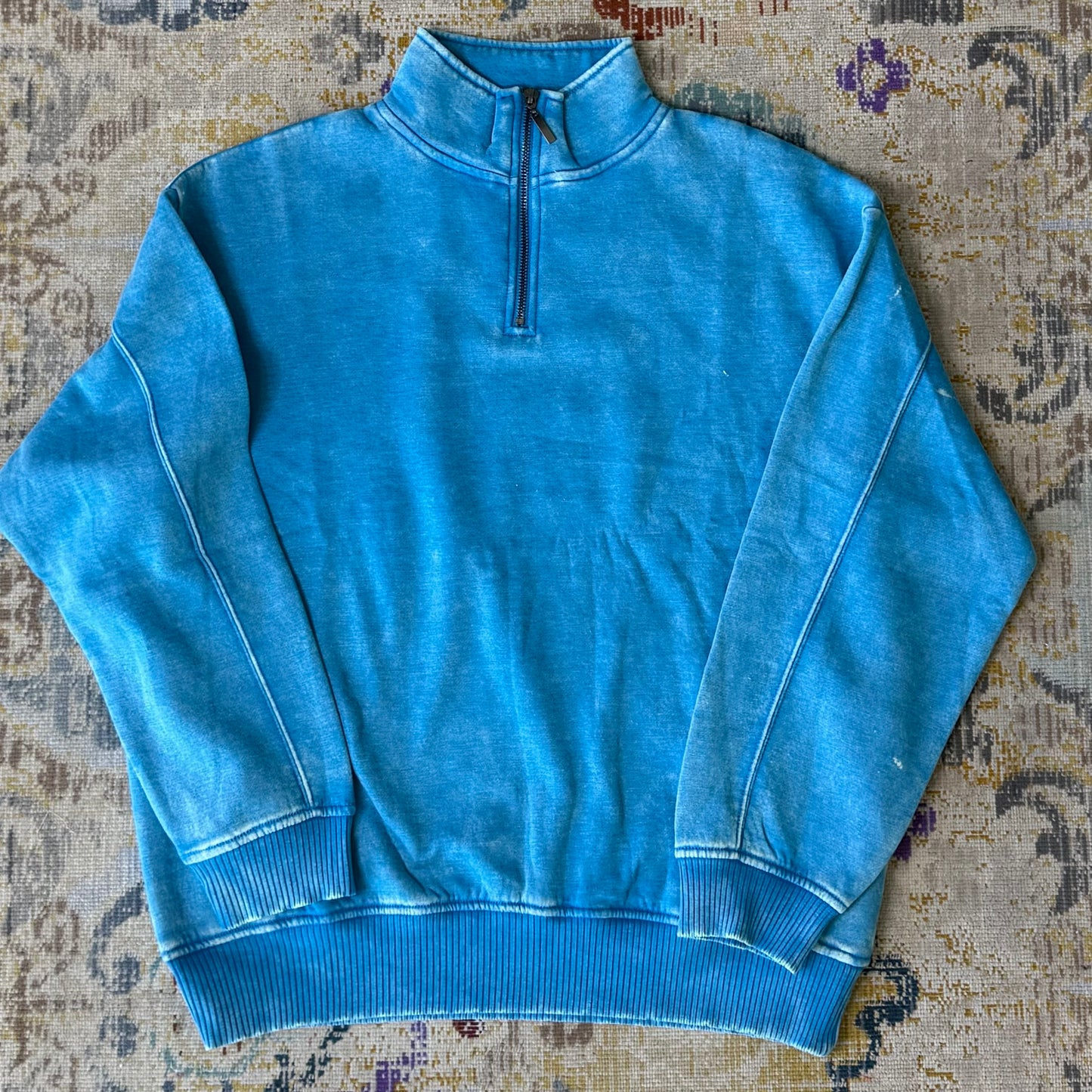 Acid Wash Quarter Zip Pullover