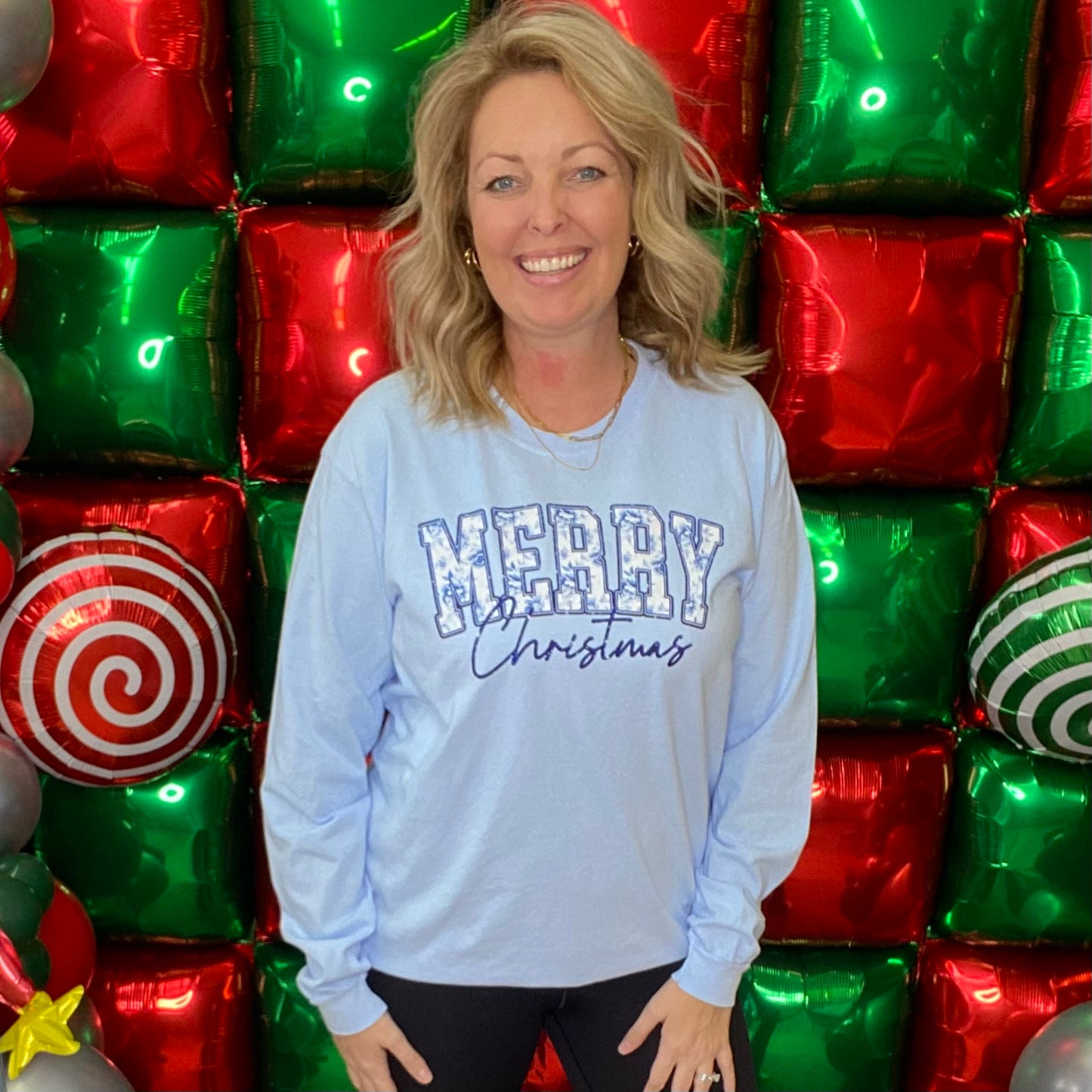 Floral Christmas Long Sleeve Tee