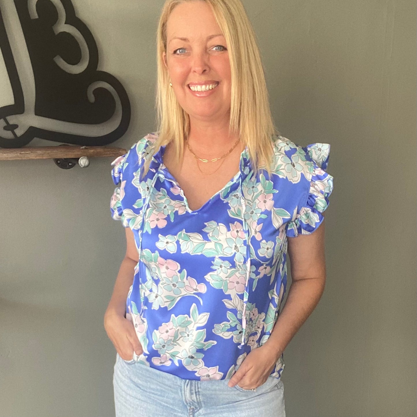 Floral Satin Top