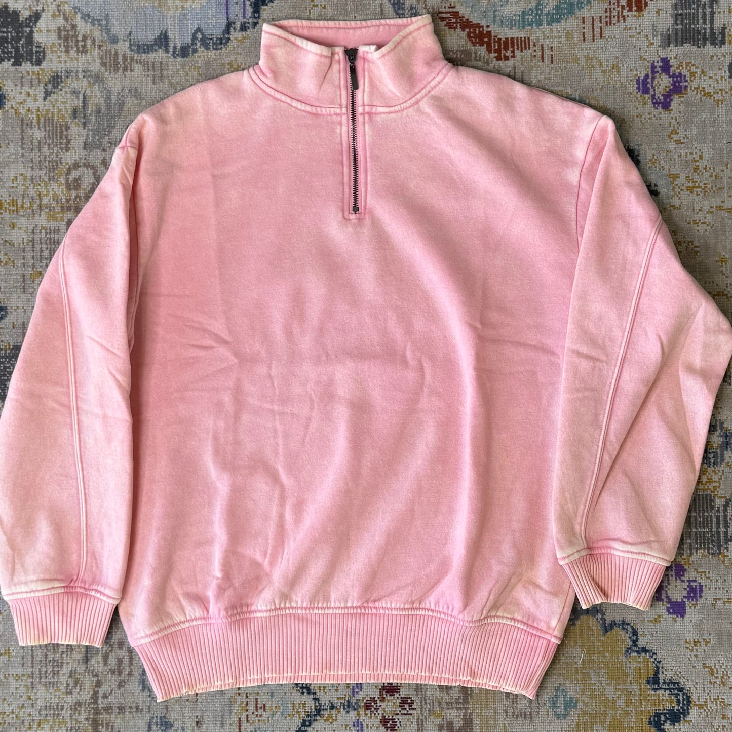 Acid Wash Quarter Zip Pullover