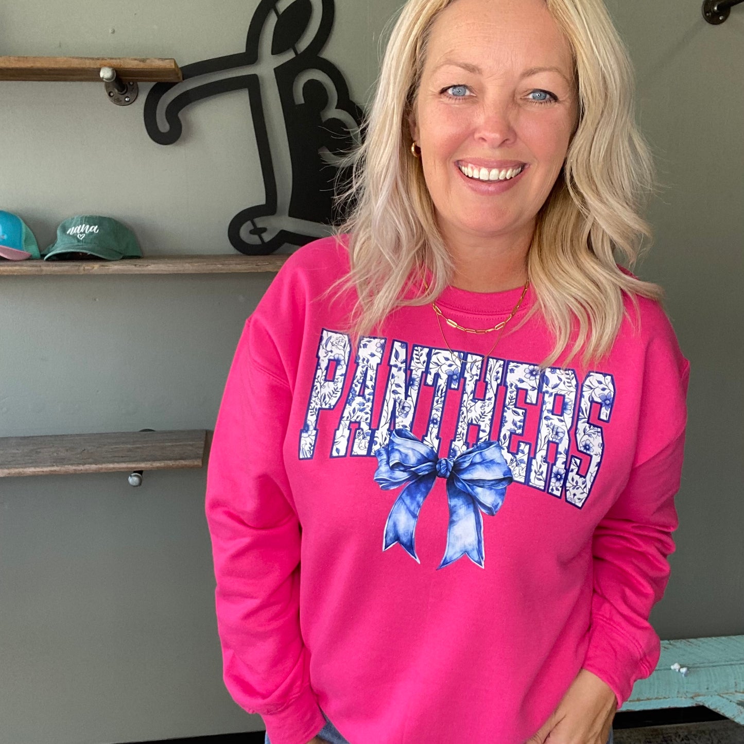 IN STOCK Panthers Bow Crewneck