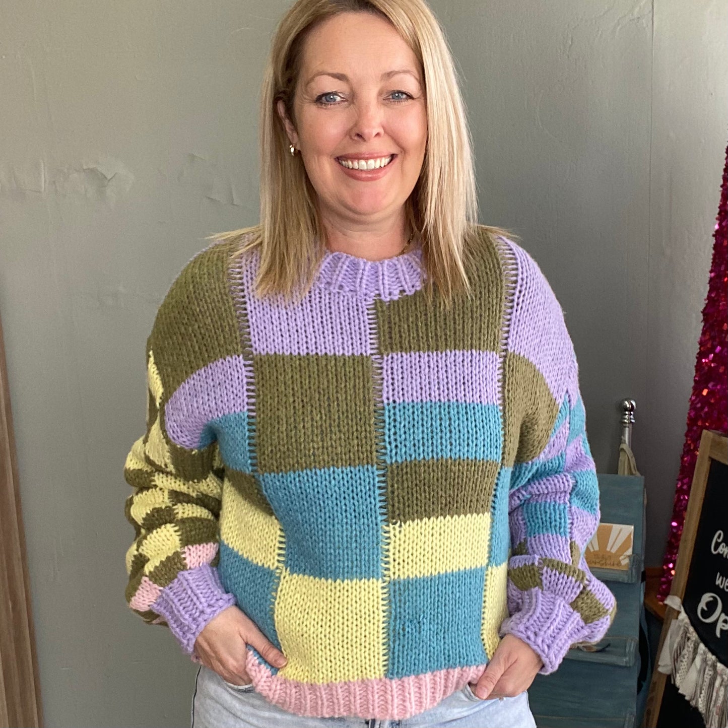 Multi Checked Sweater