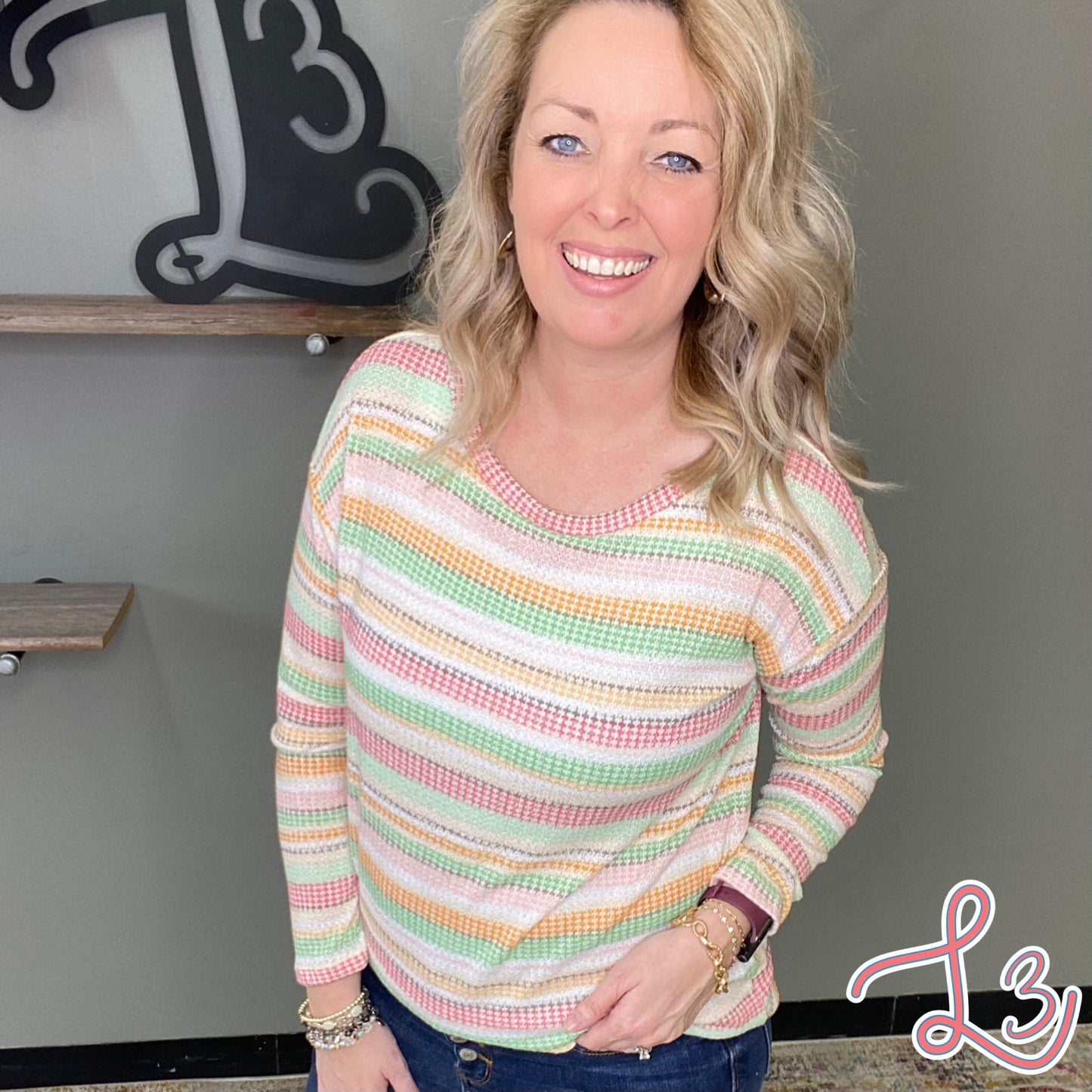 Striped & Textured Top