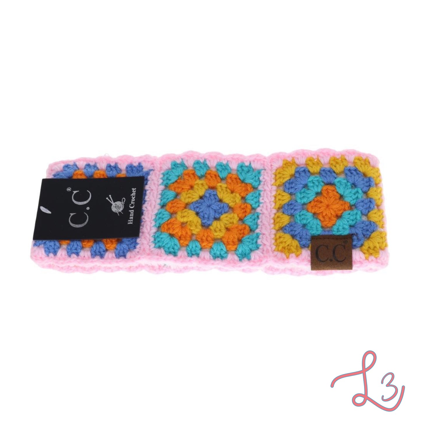 C.C Beanie Fuzzy Lined Multi Color Crochet Head Wrap
