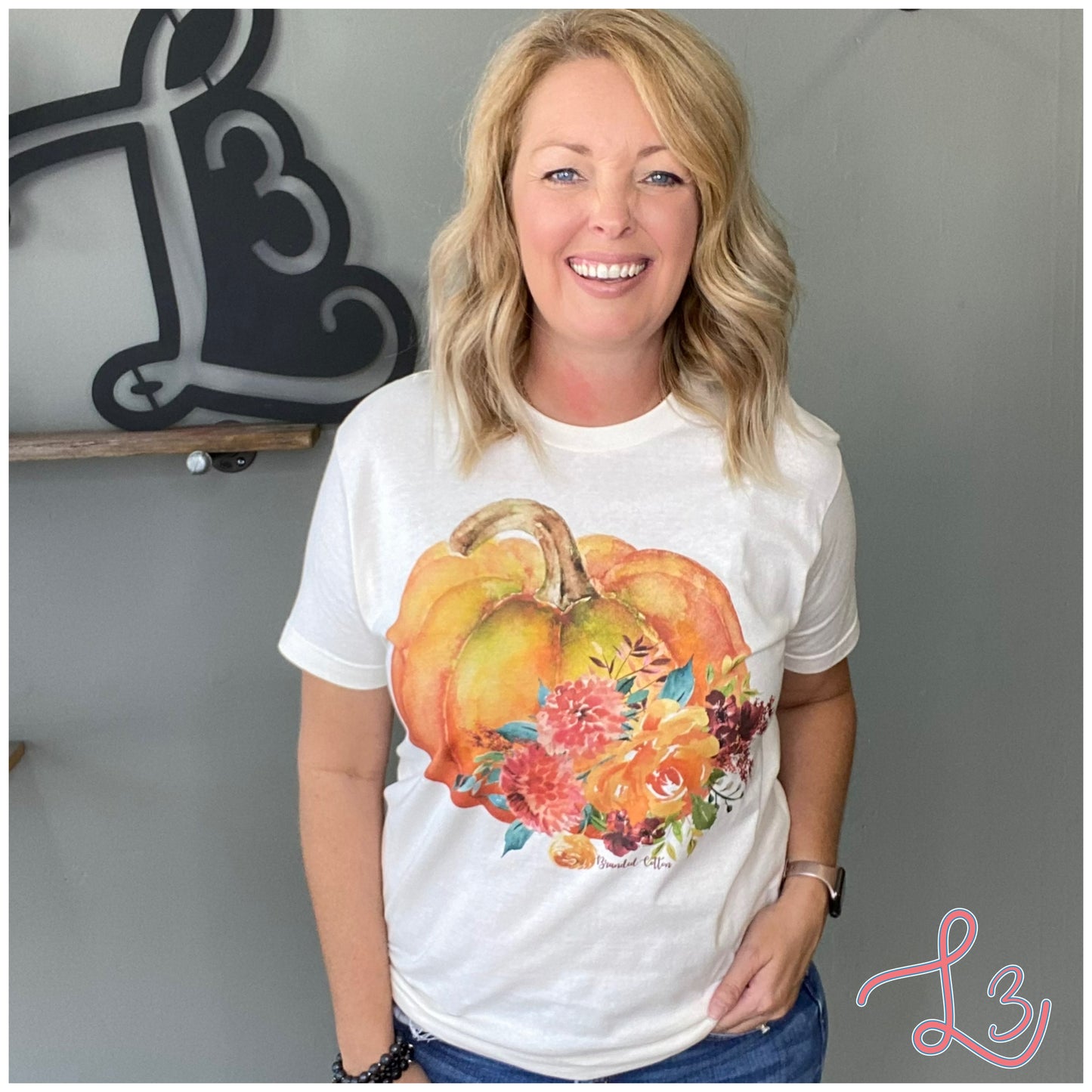 Watercolor Pumpkin Floral Graphic Tee