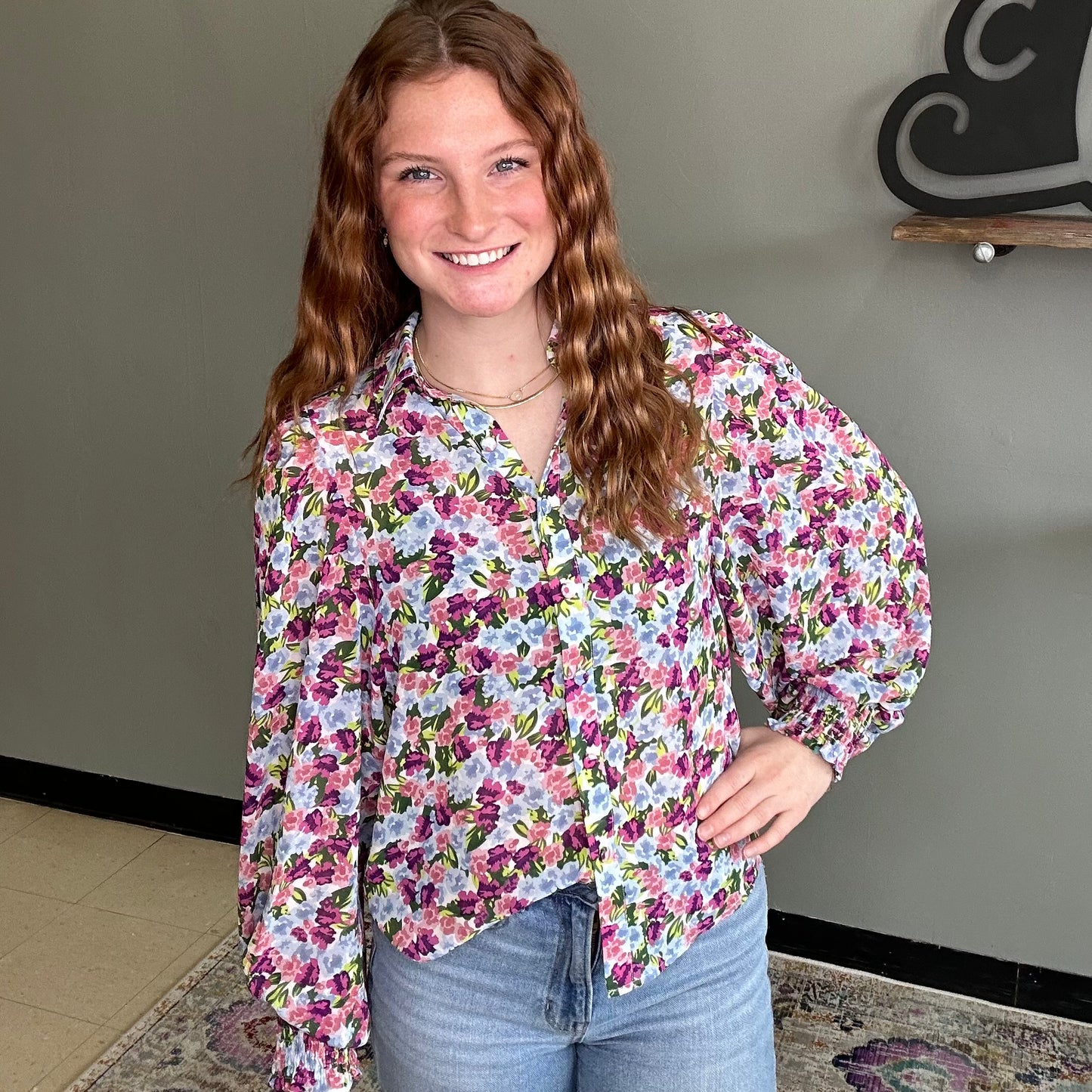 Floral Button Down Blouse