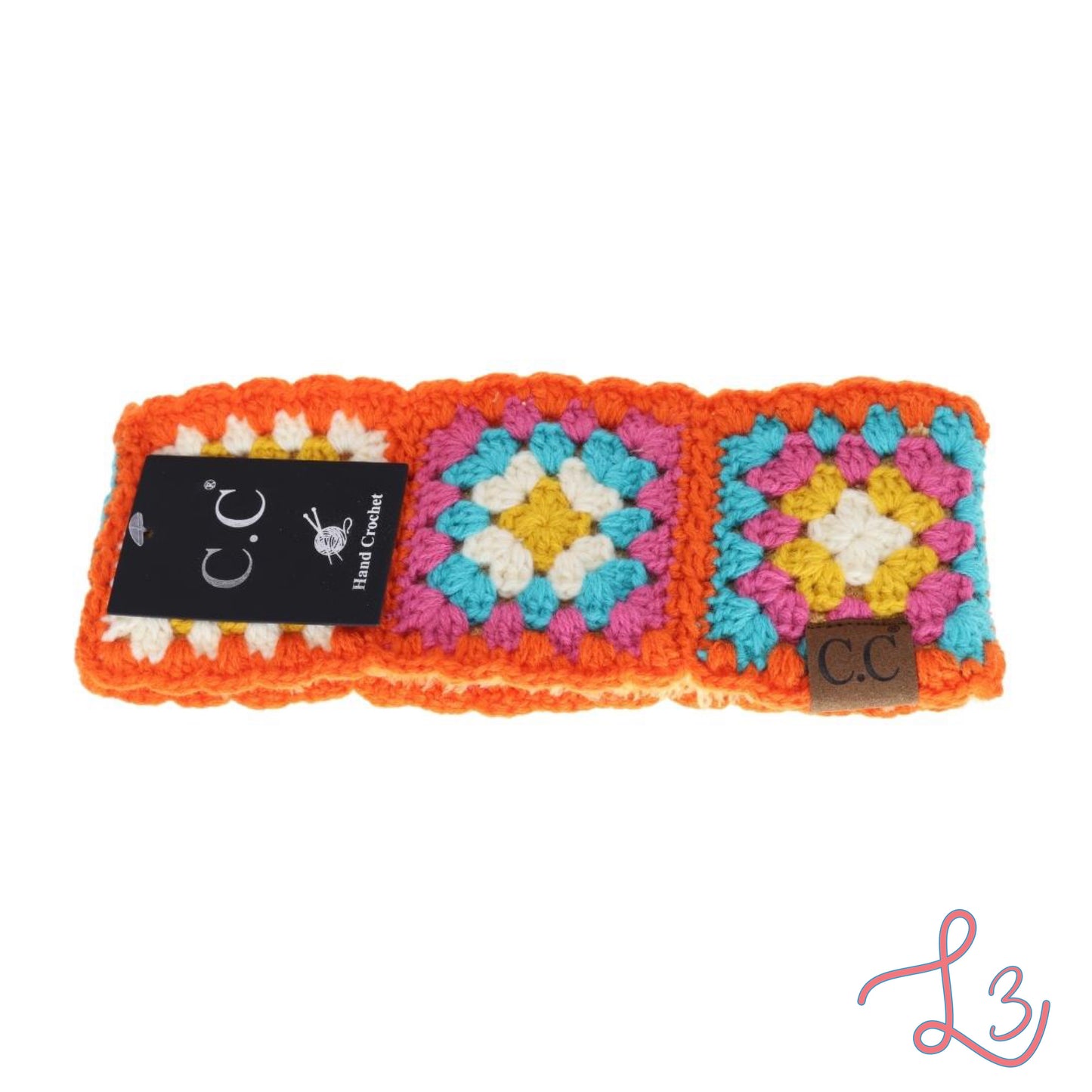 C.C Beanie Fuzzy Lined Multi Color Crochet Head Wrap