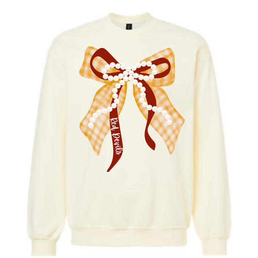 PREORDER Red Devils Pearl Bow Crewneck