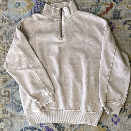 Acid Wash Quarter Zip Pullover