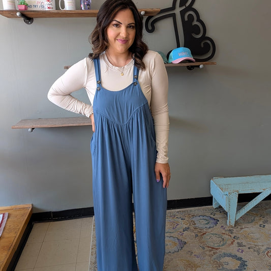 Dusty Blue Overalls