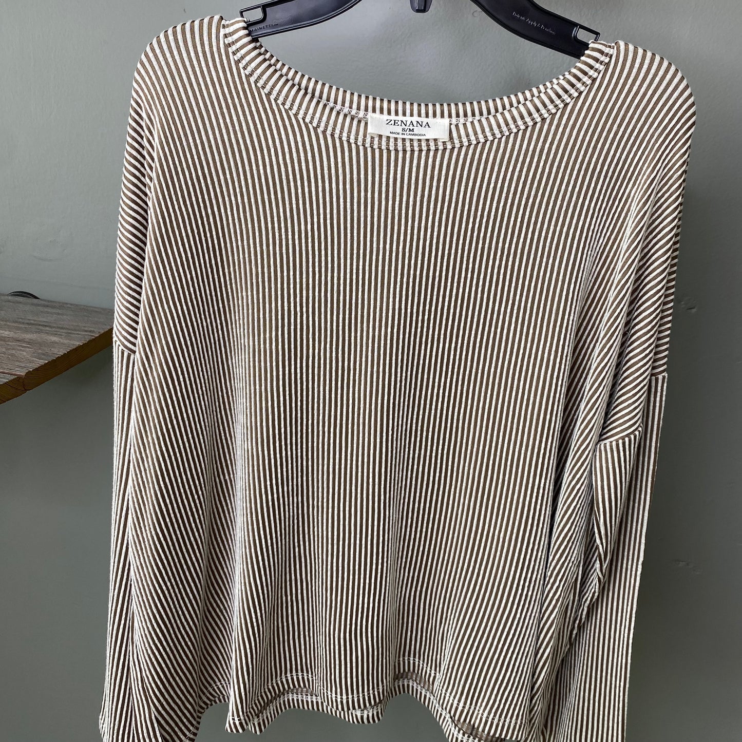 Ribbed Boat Neck Top