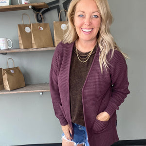 Waffle Knit Cardigan
