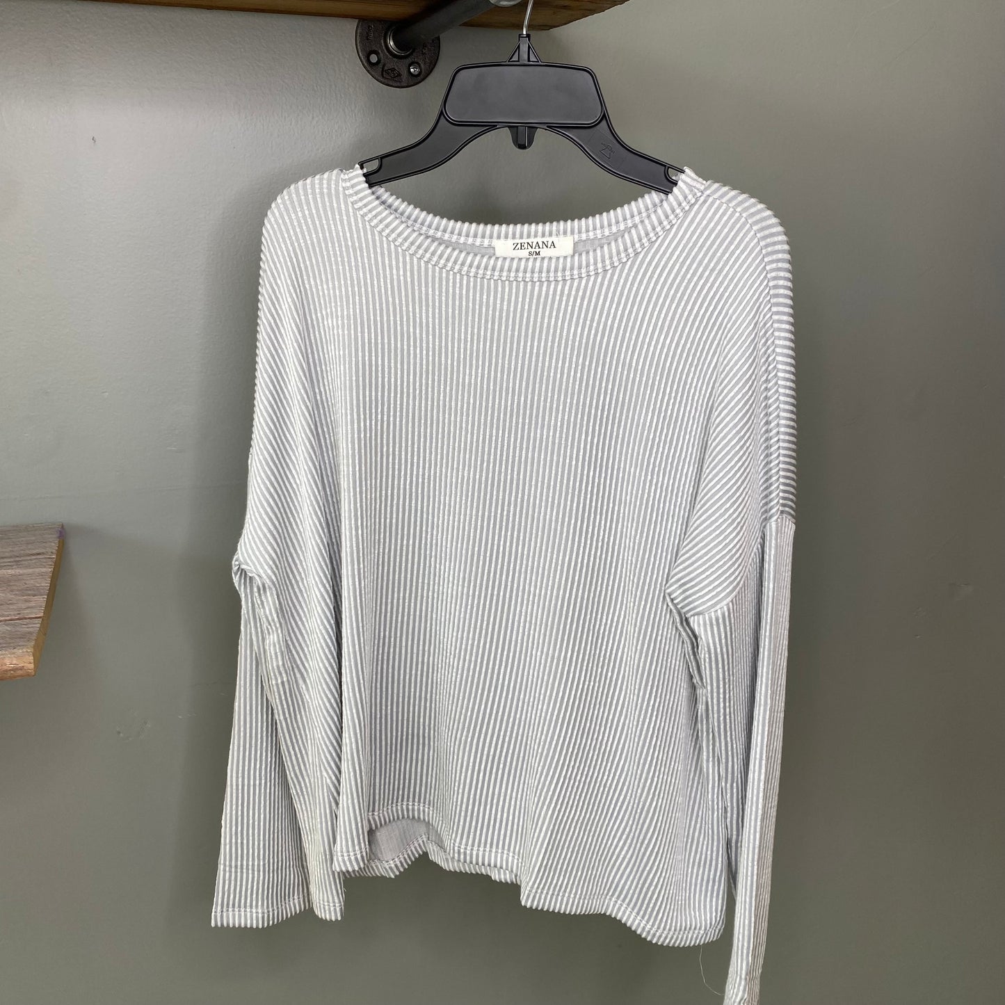 Ribbed Boat Neck Top