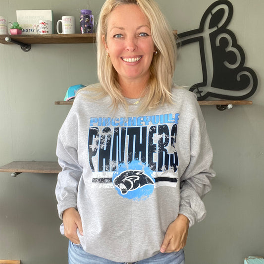 Distressed Pville Panthers Crewneck/Hoodie