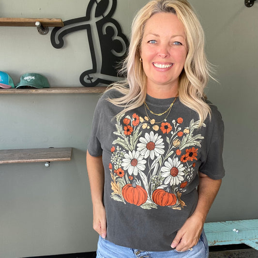 Floral/Pumpkin Tee