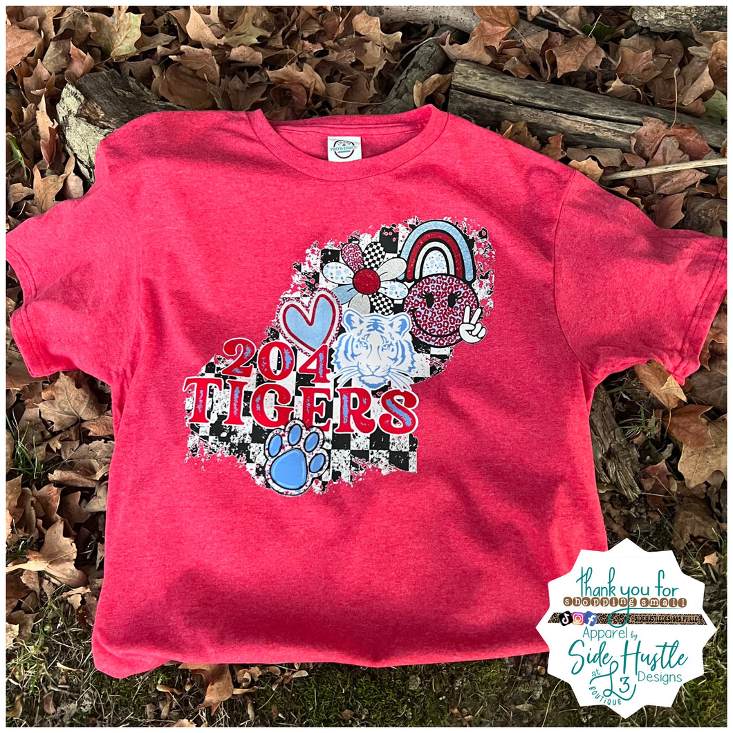 204 Tigers-Checkered Tee