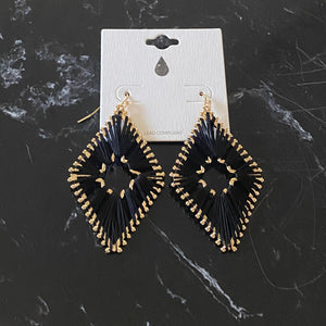Gold/Black Threaded Earrings