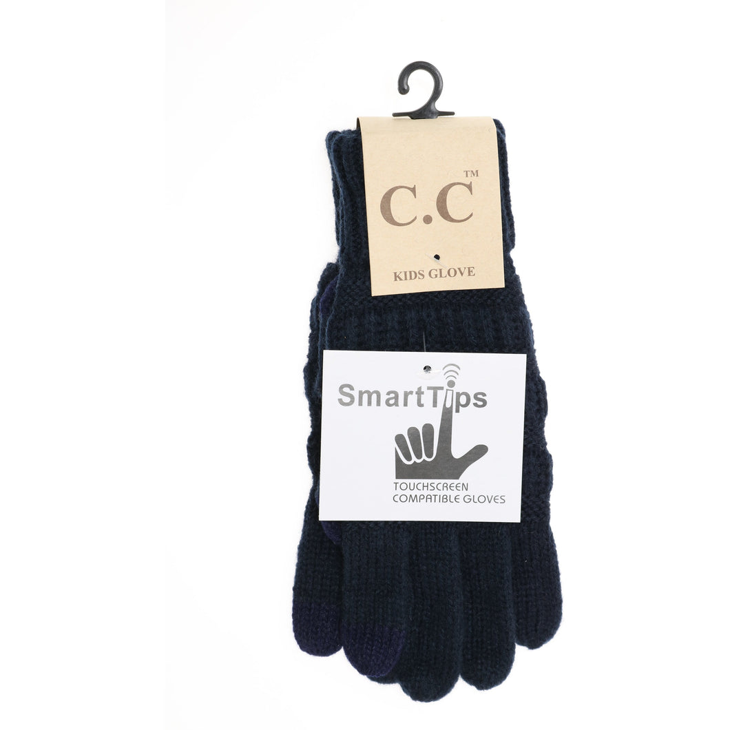 KIDS Solid Cable Knit C.C Gloves