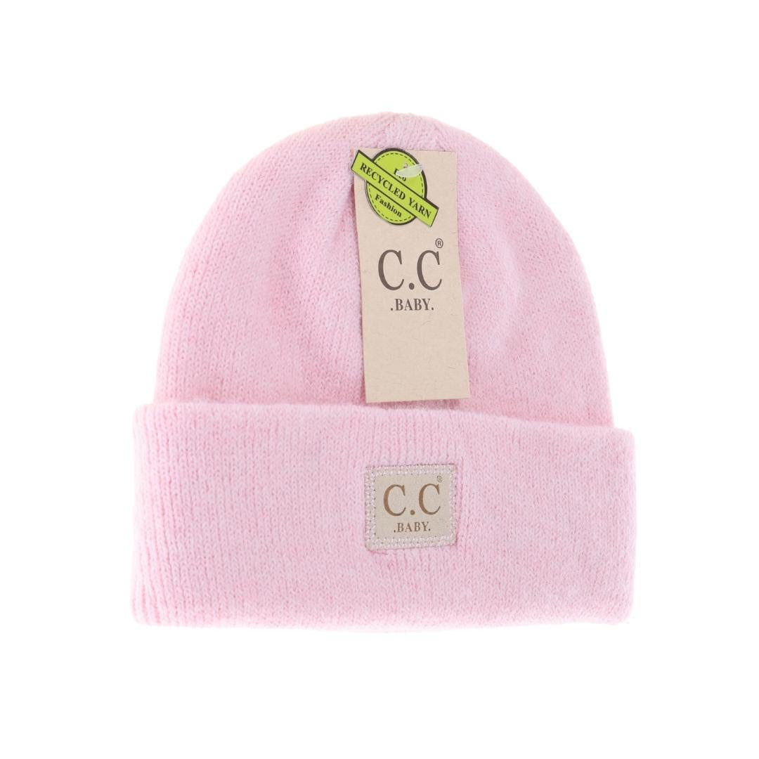 BABY Soft Ribbed Leather Patch C.C Beanie
