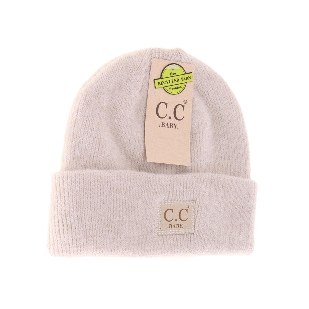 BABY Soft Ribbed Leather Patch C.C Beanie