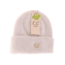 Load image into Gallery viewer, BABY Soft Ribbed Leather Patch C.C Beanie