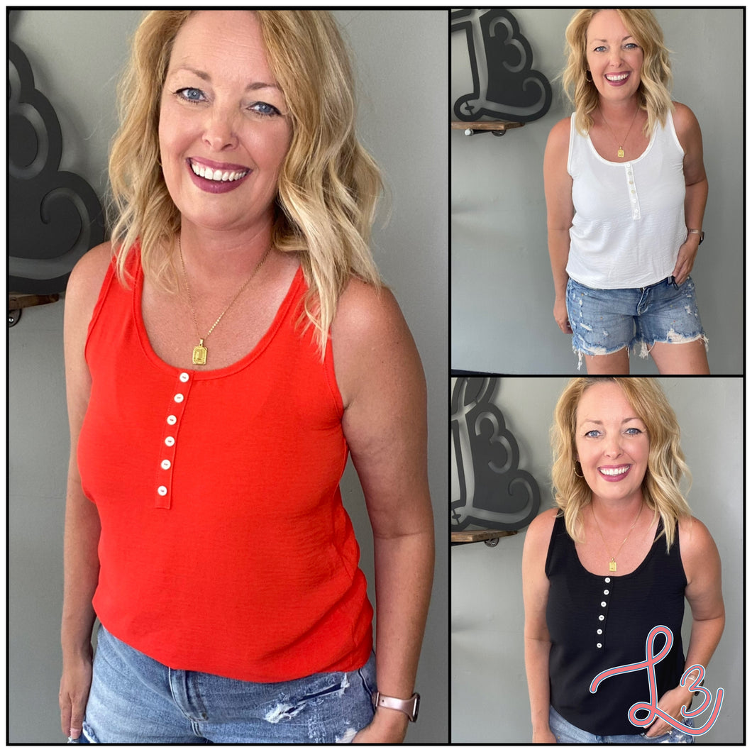 Button Accented Tank