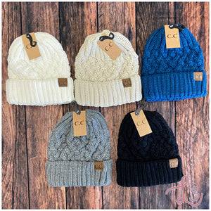 C.C Beanie Lattice Knit Cuff