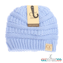 Load image into Gallery viewer, Kids Solid C.C.  Beanie-YJ847