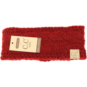 KIDS Solid Cable Knit CC Head Wrap