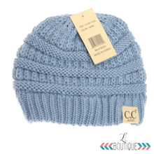 Load image into Gallery viewer, Kids Solid C.C.  Beanie-YJ847