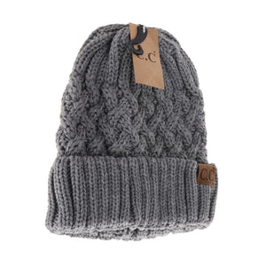 C.C Beanie Lattice Knit Cuff