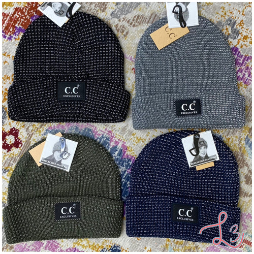 Reflective Solid Unisex C.C Beanie