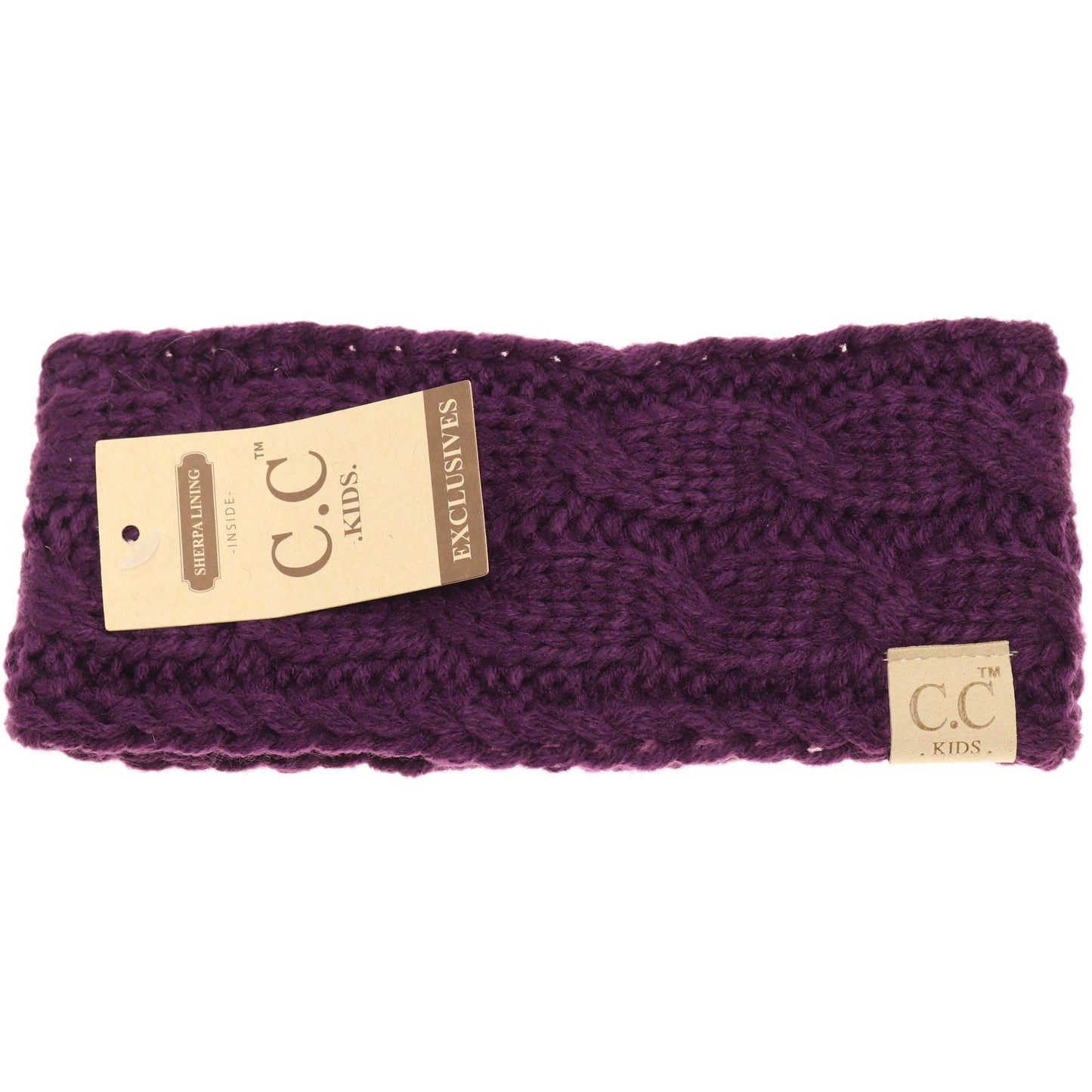 KIDS Solid Cable Knit CC Head Wrap