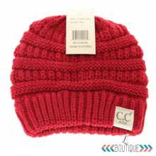 Load image into Gallery viewer, Kids Solid C.C.  Beanie-YJ847