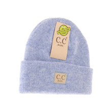 Load image into Gallery viewer, BABY Soft Ribbed Leather Patch C.C Beanie