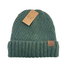 Load image into Gallery viewer, Fuzzy Lined Crisscross Knit C.C Beanie