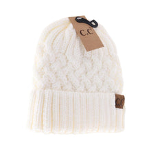Load image into Gallery viewer, C.C Beanie Lattice Knit Cuff