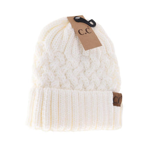 C.C Beanie Lattice Knit Cuff