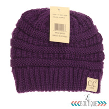 Load image into Gallery viewer, Kids Solid C.C.  Beanie-YJ847