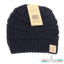 Load image into Gallery viewer, Kids Solid C.C.  Beanie-YJ847