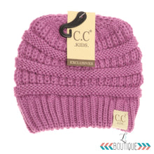 Load image into Gallery viewer, Kids Solid C.C.  Beanie-YJ847