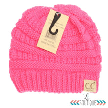 Load image into Gallery viewer, Kids Solid C.C.  Beanie-YJ847