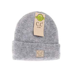 BABY Soft Ribbed Leather Patch C.C Beanie